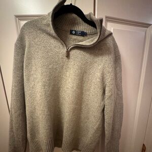 J.Crew Quarter Zip Sweater 100% Lambswool Size Large